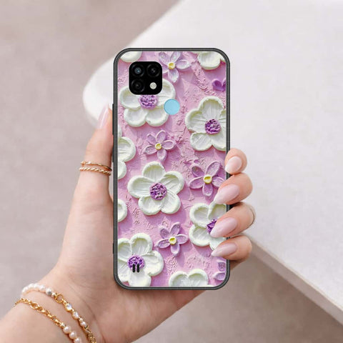 Realme C21 Cover - Floral Series 3 - HQ Ultra Shine Premium Infinity Glass Soft Silicon Borders Case