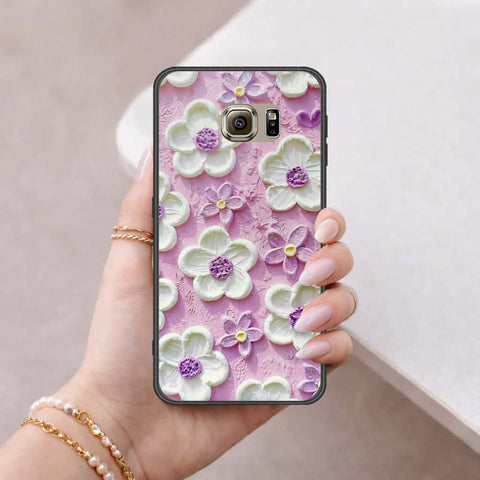 Samsung Galaxy S6 Cover - Floral Series 3 - HQ Ultra Shine Premium Infinity Glass Soft Silicon Borders Case