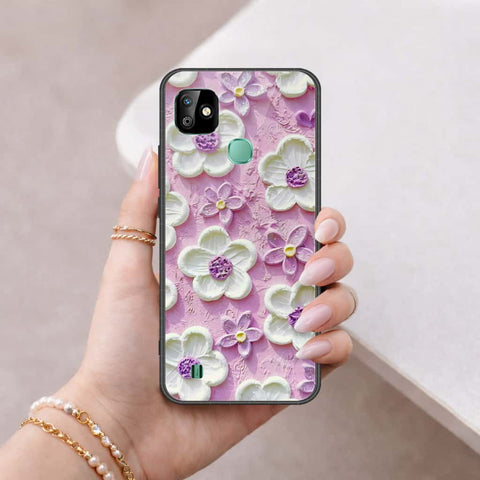 Infinix Smart HD 2021 Cover - Floral Series 3 - HQ Ultra Shine Premium Infinity Glass Soft Silicon Borders Case
