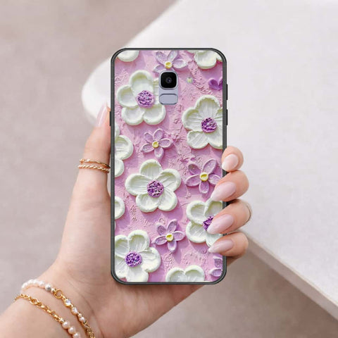 Samsung Galaxy J6 2018 Cover - Floral Series 3 - HQ Ultra Shine Premium Infinity Glass Soft Silicon Borders Case