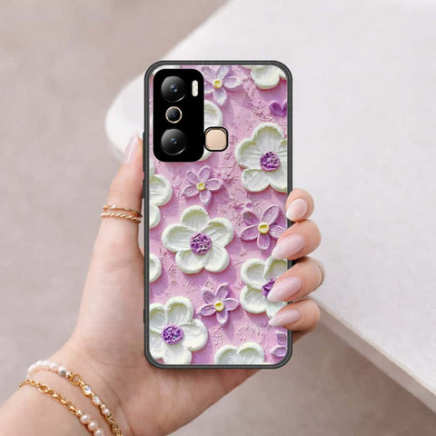Infinix Hot 20i Cover - Floral Series 3 - HQ Ultra Shine Premium Infinity Glass Soft Silicon Borders Case (Fast Delivery)