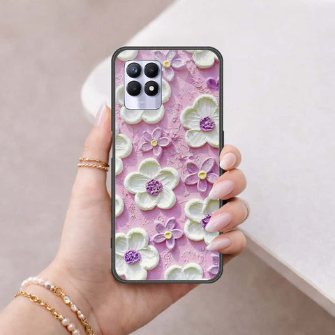 Realme 8i Cover - Floral Series 3 - HQ Ultra Shine Premium Infinity Glass Soft Silicon Borders Case