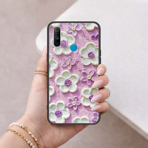 Realme 5i Cover - Floral Series 3 - HQ Ultra Shine Premium Infinity Glass Soft Silicon Borders Case