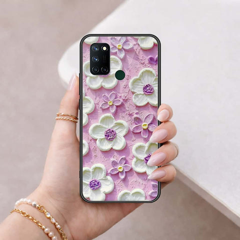 Realme C17 Cover - Floral Series 3 - HQ Ultra Shine Premium Infinity Glass Soft Silicon Borders Case