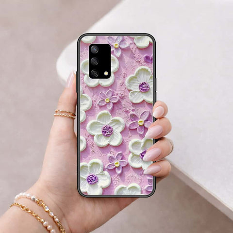 Oppo A74 Cover - Floral Series 3 - HQ Ultra Shine Premium Infinity Glass Soft Silicon Borders Case
