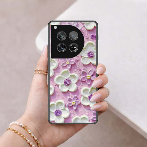 OnePlus 12 Cover - Floral Series 3 - HQ Ultra Shine Premium Infinity Glass Soft Silicon Borders Case