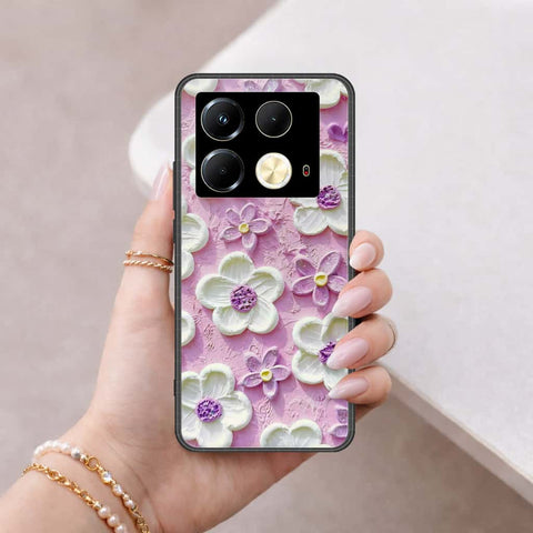 Infinix Note 40 Pro Plus Cover - Floral Series 3 - HQ Ultra Shine Premium Infinity Glass Soft Silicon Borders Case