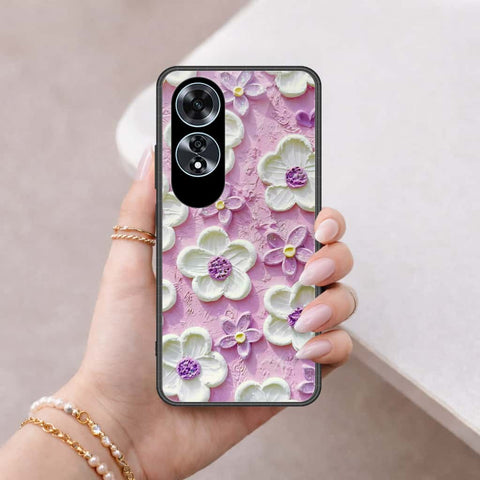Oppo A60 Cover - Floral Series 3 - HQ Ultra Shine Premium Infinity Glass Soft Silicon Borders Case