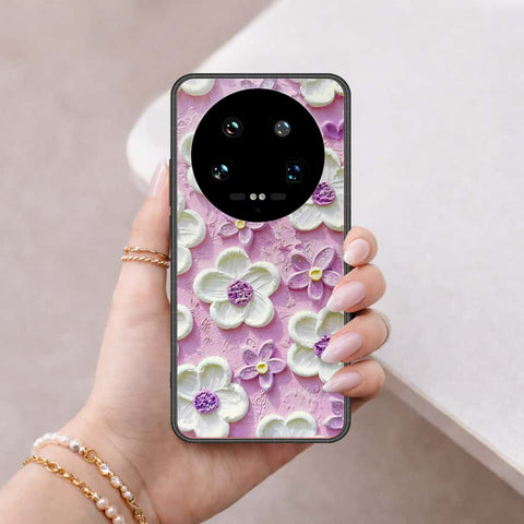Xiaomi 14 Ultra Cover - Floral Series 3 - HQ Ultra Shine Premium Infinity Glass Soft Silicon Borders Case