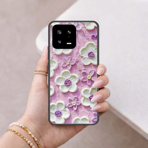 Xiaomi 13 Cover - Floral Series 3 - HQ Ultra Shine Premium Infinity Glass Soft Silicon Borders Case