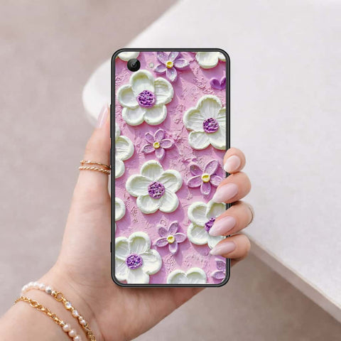 Vivo Y81 Cover - Floral Series 3 - HQ Ultra Shine Premium Infinity Glass Soft Silicon Borders Case