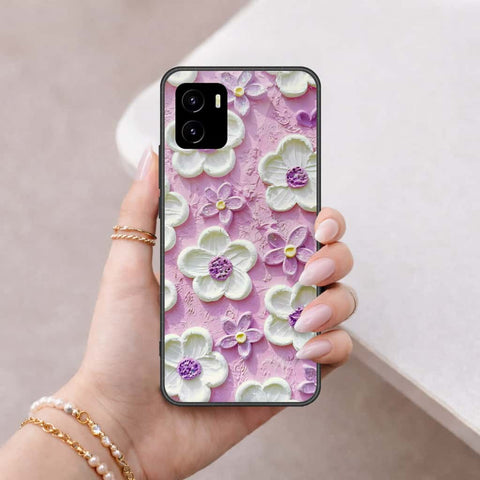 Vivo Y10 Cover - Floral Series 3 - HQ Ultra Shine Premium Infinity Glass Soft Silicon Borders Case