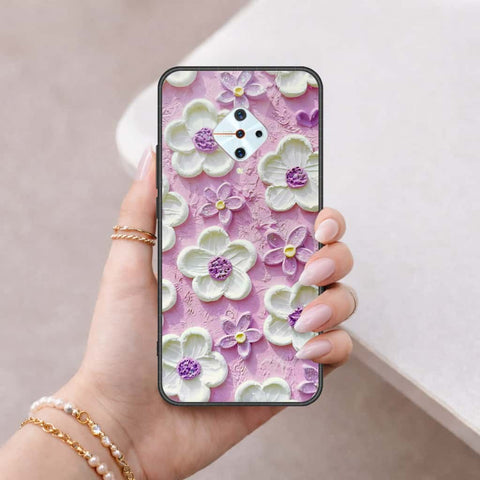 Vivo Y9s Cover - Floral Series 3 - HQ Ultra Shine Premium Infinity Glass Soft Silicon Borders Case