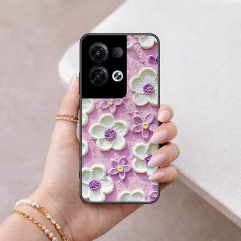 Oppo Reno 8 Pro  Cover - Floral Series 3 - HQ Ultra Shine Premium Infinity Glass Soft Silicon Borders Case