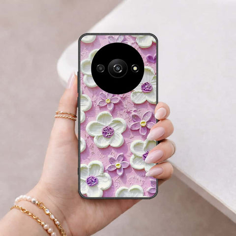Xiaomi Poco C61 Cover - Floral Series 3 - HQ Ultra Shine Premium Infinity Glass Soft Silicon Borders Case