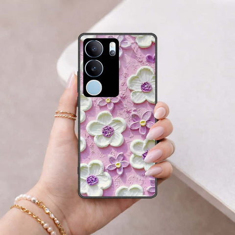 Vivo V29 Pro Cover - Floral Series 3 - HQ Ultra Shine Premium Infinity Glass Soft Silicon Borders Case