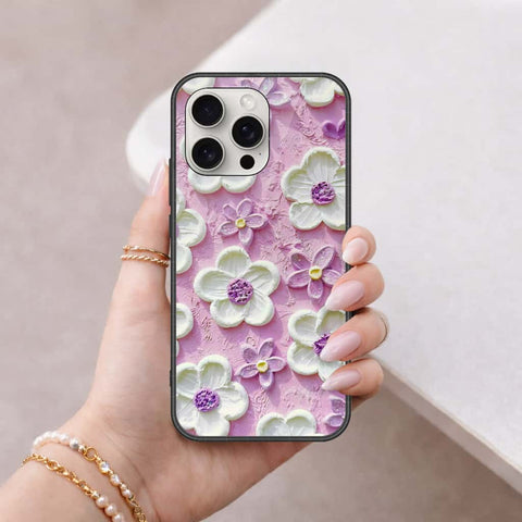 iPhone 16 Pro - Floral Series 3 - HQ Ultra Shine Premium Infinity Glass Soft Silicon Borders Case