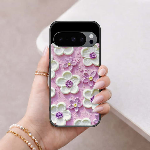 Google Pixel 9 Pro Cover - Floral Series 3 - HQ Ultra Shine Premium Infinity Glass Soft Silicon Borders Case