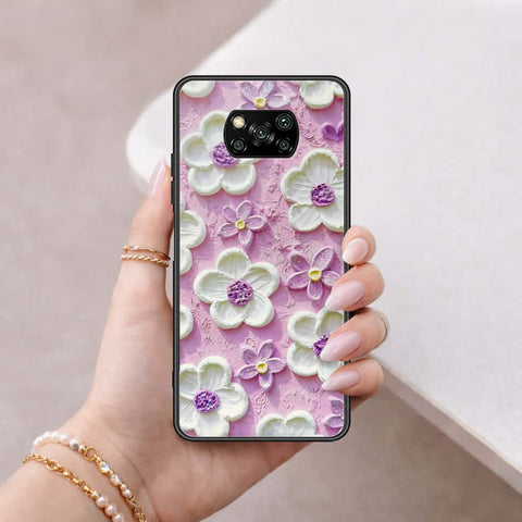 Xiaomi Poco X3 Pro Cover - Floral Series 3 - HQ Ultra Shine Premium Infinity Glass Soft Silicon Borders Case