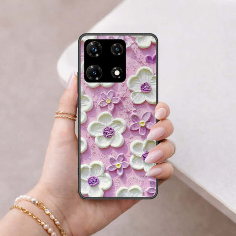 Infinix Note 30 VIP Cover - Floral Series 3 - HQ Ultra Shine Premium Infinity Glass Soft Silicon Borders Case