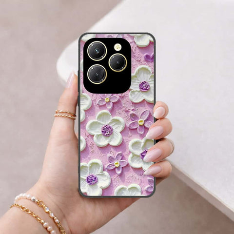 Infinix Hot 40 Cover - Floral Series 3 - HQ Ultra Shine Premium Infinity Glass Soft Silicon Borders Case