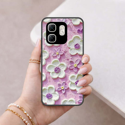 Infinix Smart 9 Cover - Floral Series 3 - HQ Ultra Shine Premium Infinity Glass Soft Silicon Borders Case