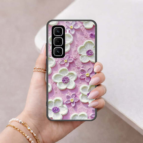 Infinix Hot 50 Pro Plus Cover - Floral Series 3 - HQ Ultra Shine Premium Infinity Glass Soft Silicon Borders Case