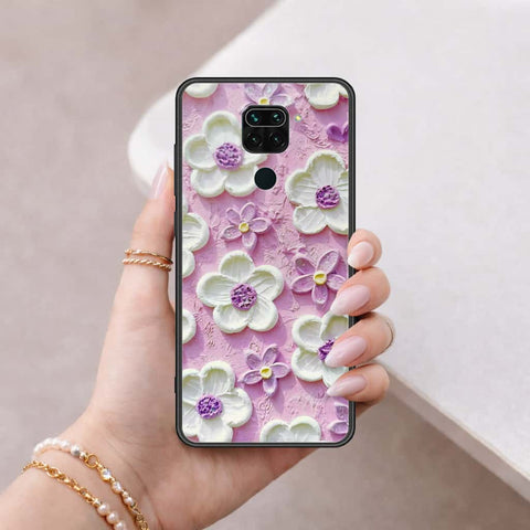 Xiaomi Redmi Note 9 Cover - Floral Series 3 - HQ Ultra Shine Premium Infinity Glass Soft Silicon Borders Case