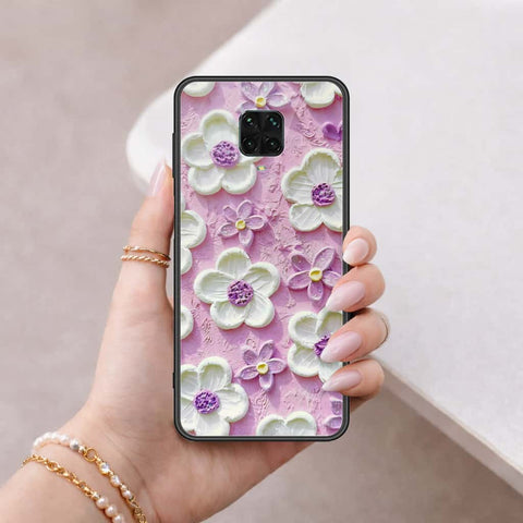 Xiaomi Redmi Note 9 Pro Cover - Floral Series 3 - HQ Ultra Shine Premium Infinity Glass Soft Silicon Borders Case