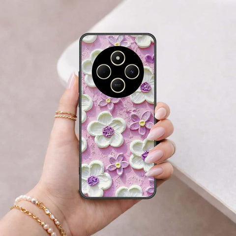 Xiaomi Poco C75 Cover - Floral Series 3 - HQ Ultra Shine Premium Infinity Glass Soft Silicon Borders Case