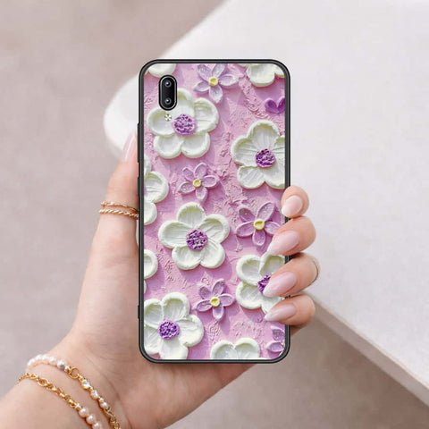 Vivo Y91 (Without Logo Hole) Cover - Floral Series 3 - HQ Ultra Shine Premium Infinity Glass Soft Silicon Borders Case