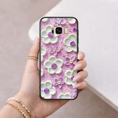 Samsung Galaxy S8 Cover - Floral Series 3 - HQ Ultra Shine Premium Infinity Glass Soft Silicon Borders Case