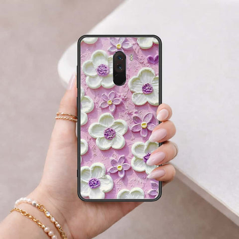 Xiaomi Pocophone F1 Cover - Floral Series 3 - HQ Ultra Shine Premium Infinity Glass Soft Silicon Borders Case