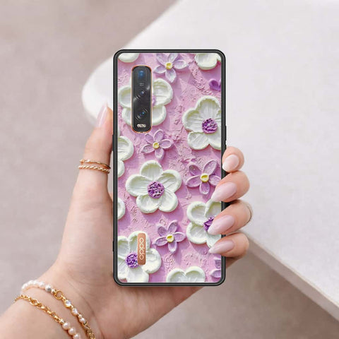 Oppo Find X2 Pro Cover - Floral Series 3 - HQ Ultra Shine Premium Infinity Glass Soft Silicon Borders Case