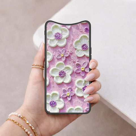 Oppo Find X Cover - Floral Series 3 - HQ Ultra Shine Premium Infinity Glass Soft Silicon Borders Case