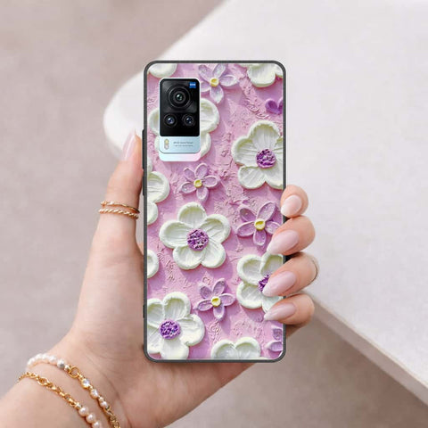 Vivo X60 Pro Cover - Floral Series 3 - HQ Ultra Shine Premium Infinity Glass Soft Silicon Borders Case