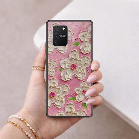 Samsung Galaxy A91 Cover - Floral Series 3 - HQ Ultra Shine Premium Infinity Glass Soft Silicon Borders Case