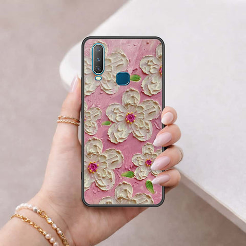 Vivo Y12 Cover - Floral Series 3 - HQ Ultra Shine Premium Infinity Glass Soft Silicon Borders Case
