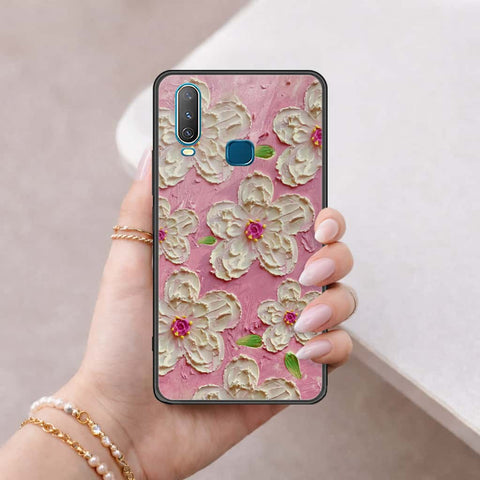 Vivo Y17 Cover - Floral Series 3 - HQ Ultra Shine Premium Infinity Glass Soft Silicon Borders Case