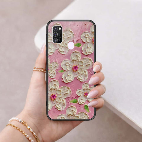 Samsung Galaxy M30s Cover - Floral Series 3 - HQ Ultra Shine Premium Infinity Glass Soft Silicon Borders Case