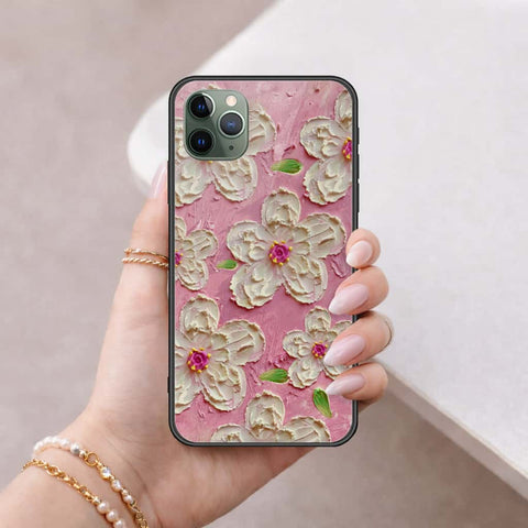 iPhone 11 Pro - Floral Series 3 - HQ Ultra Shine Premium Infinity Glass Soft Silicon Borders Case
