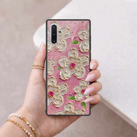 Samsung Galaxy Note 10 Plus Cover - Floral Series 3 - HQ Ultra Shine Premium Infinity Glass Soft Silicon Borders Case