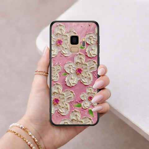 Samsung Galaxy S9 Cover - Floral Series 3 - HQ Ultra Shine Premium Infinity Glass Soft Silicon Borders Case