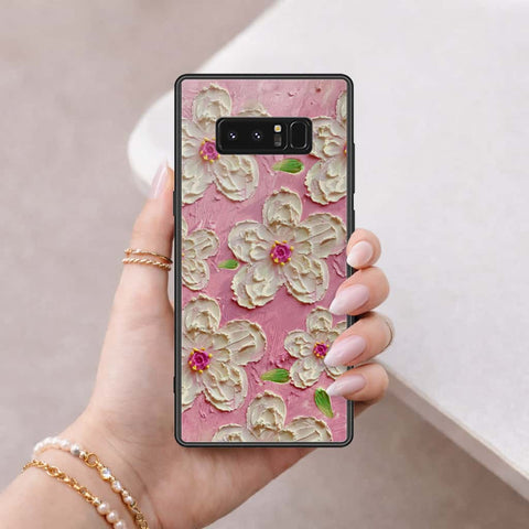 Samsung Galaxy Note 8 Cover - Floral Series 3 - HQ Ultra Shine Premium Infinity Glass Soft Silicon Borders Case
