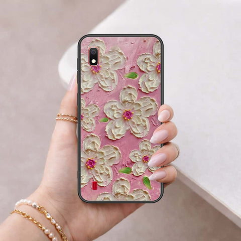 Samsung Galaxy A10 Cover - Floral Series 3 - HQ Ultra Shine Premium Infinity Glass Soft Silicon Borders Case