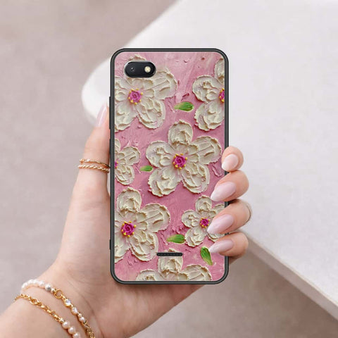 Xiaomi Redmi 6A Cover - Floral Series 3 - HQ Ultra Shine Premium Infinity Glass Soft Silicon Borders Case