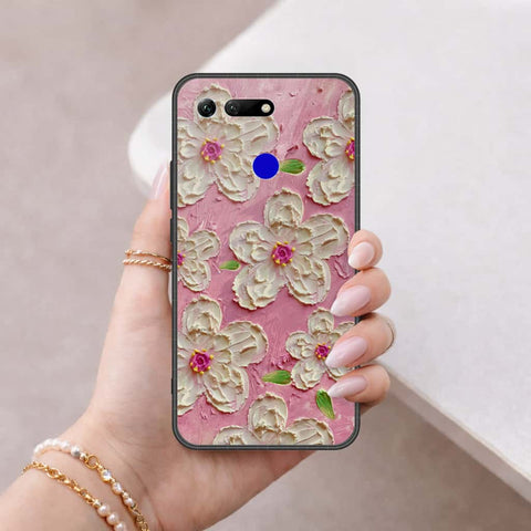 Huawei Honor View 20 Cover - Floral Series 3 - HQ Ultra Shine Premium Infinity Glass Soft Silicon Borders Case