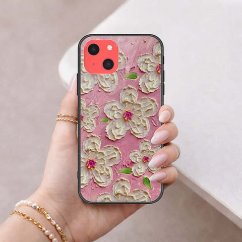 iPhone 13 Mini Cover - Floral Series 3 - HQ Ultra Shine Premium Infinity Glass Soft Silicon Borders Case