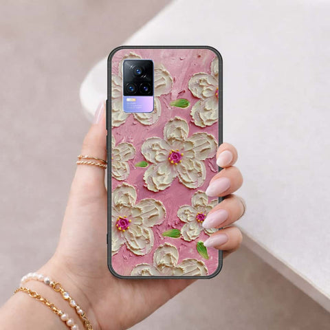 Vivo V21e Cover - Floral Series 3 - HQ Ultra Shine Premium Infinity Glass Soft Silicon Borders Case