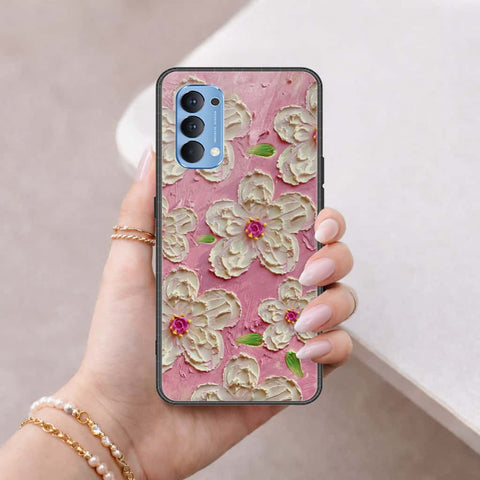 Oppo Reno 4 Cover - Floral Series 3 - HQ Ultra Shine Premium Infinity Glass Soft Silicon Borders Case